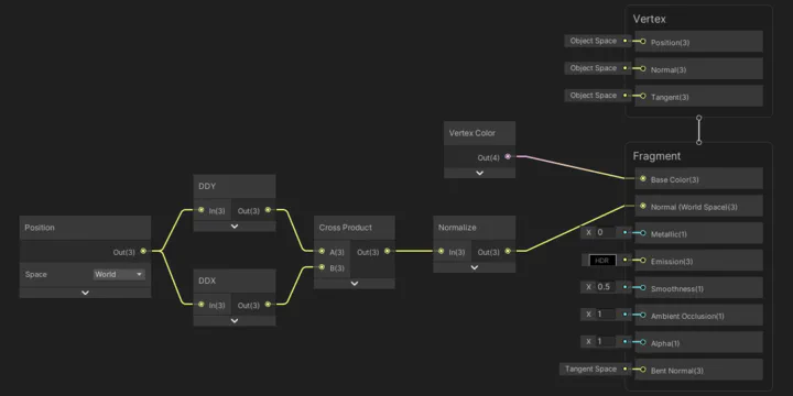 A low-poly, flat-shaded shader graph for Unity.